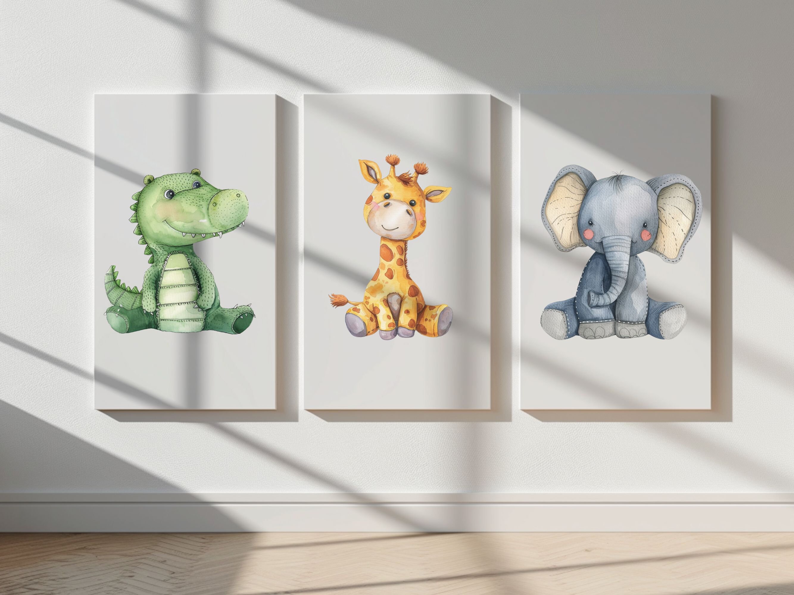 Stuffed safari animals clipart watercolor nursery animals clipart