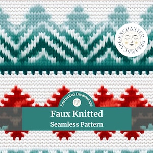 Faux Knitted seamless pattern, Christmas Sweater seamless file for fabric printing, Faux knit, Repeating pattern, digital download