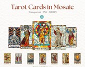 Tarot Card Clipart, Mosaic Tarot Reading Cards Graphics, Psychic Sublimation, Spiritual Designs, Astrology Clipart, Major Arcana PNG