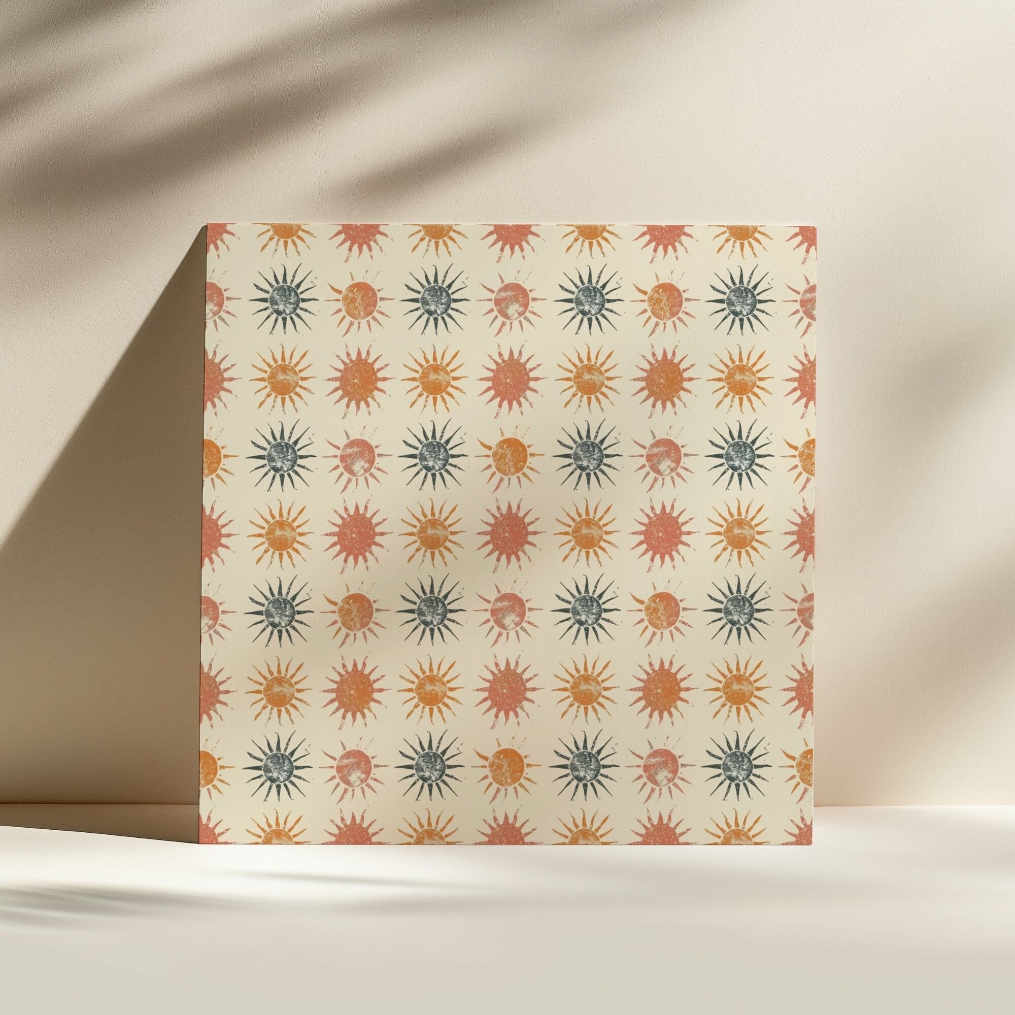 Vintage Suns Seamless Digital Paper, Printable Retro Groovy Suns ...