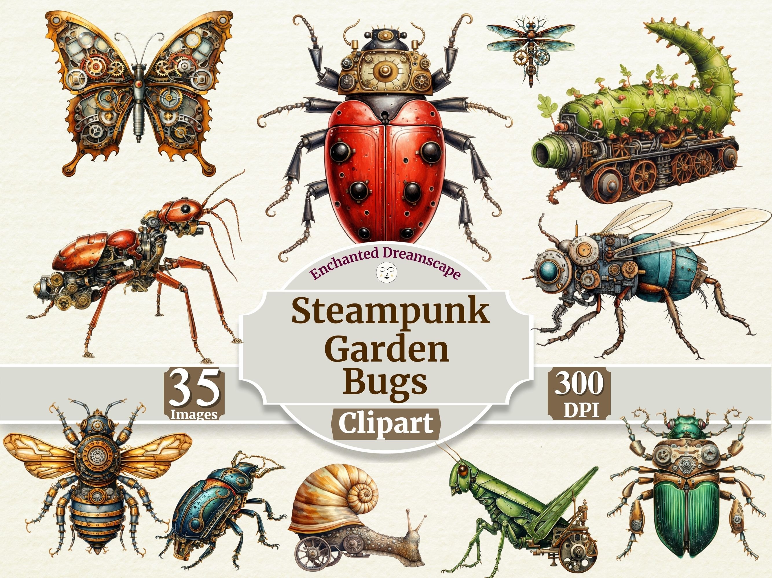 Stempunk Bug Steampunk Garden Bugs Clipart Steampunk Insects Steampunk Style Fantasy ...