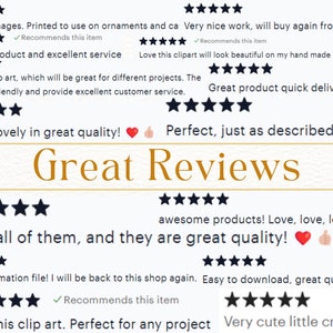 May include: A collection of positive customer reviews for a digital product, featuring five-star ratings and comments praising the quality and design. The reviews highlight the product's versatility and the seller's excellent customer service.
