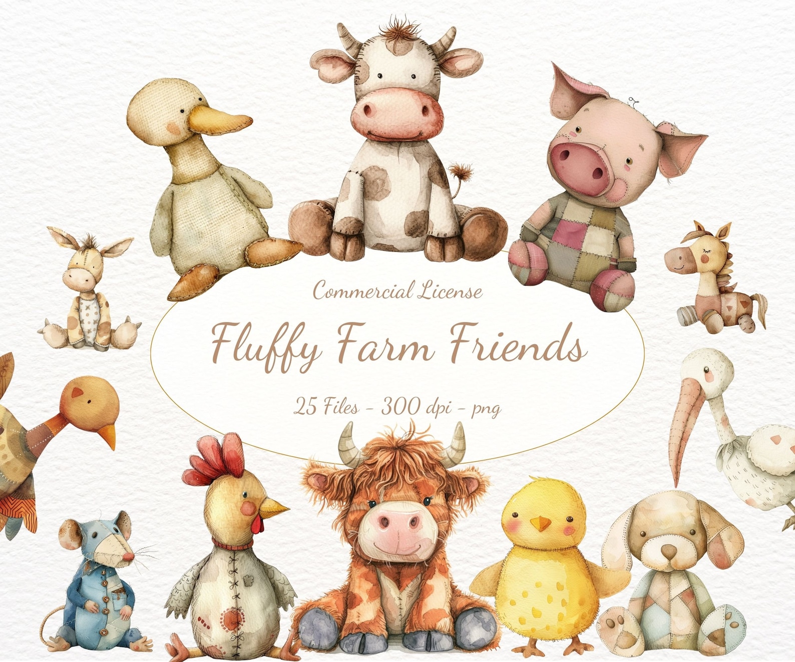 Nursery Farm Animal Clipart, Cute Baby Animals Graphics, Farm Animals ...