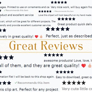 May include: A collection of positive customer reviews for a digital product, featuring five-star ratings and comments praising the quality and design. The reviews highlight the product's versatility and the seller's excellent customer service.