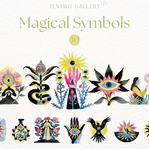 Clipart di simboli magici, grafica simbolica, disegni mistici, clipart di rituali, astrologia, zodiaco, diario dei sogni PNG, meditazione, yoga