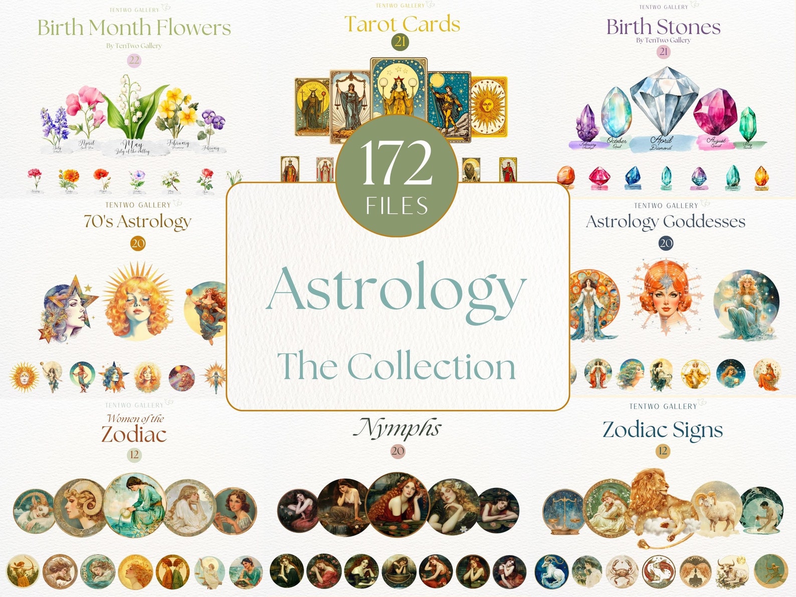 Astrology Collection, Zodiac Signs Clipart, Astrology Value Bundle ...