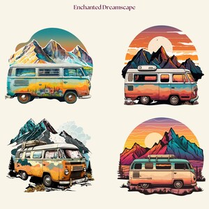 70's Camper Vans Clipart Vintage Camper Clipart PNG - Etsy