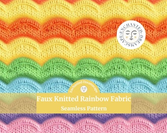 Faux gestricktes Regenbogen-Nahtloses Muster, Regenbogen-Lgbtq-Farben nahtlose Datei für Stoffdruck, Strick-Wiederholungsmuster, Digitaler Stoff