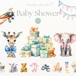 Watercolour Baby Shower Clipart, Nursery Decor, Baby Celebration PNG, New Born Baby Sublimation, Birthday Clipart, Toddler, Moon Child