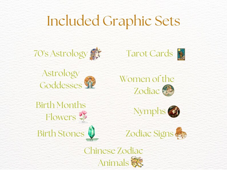 Astrology Collection, Zodiac Signs Clipart, Astrology Value Bundle ...
