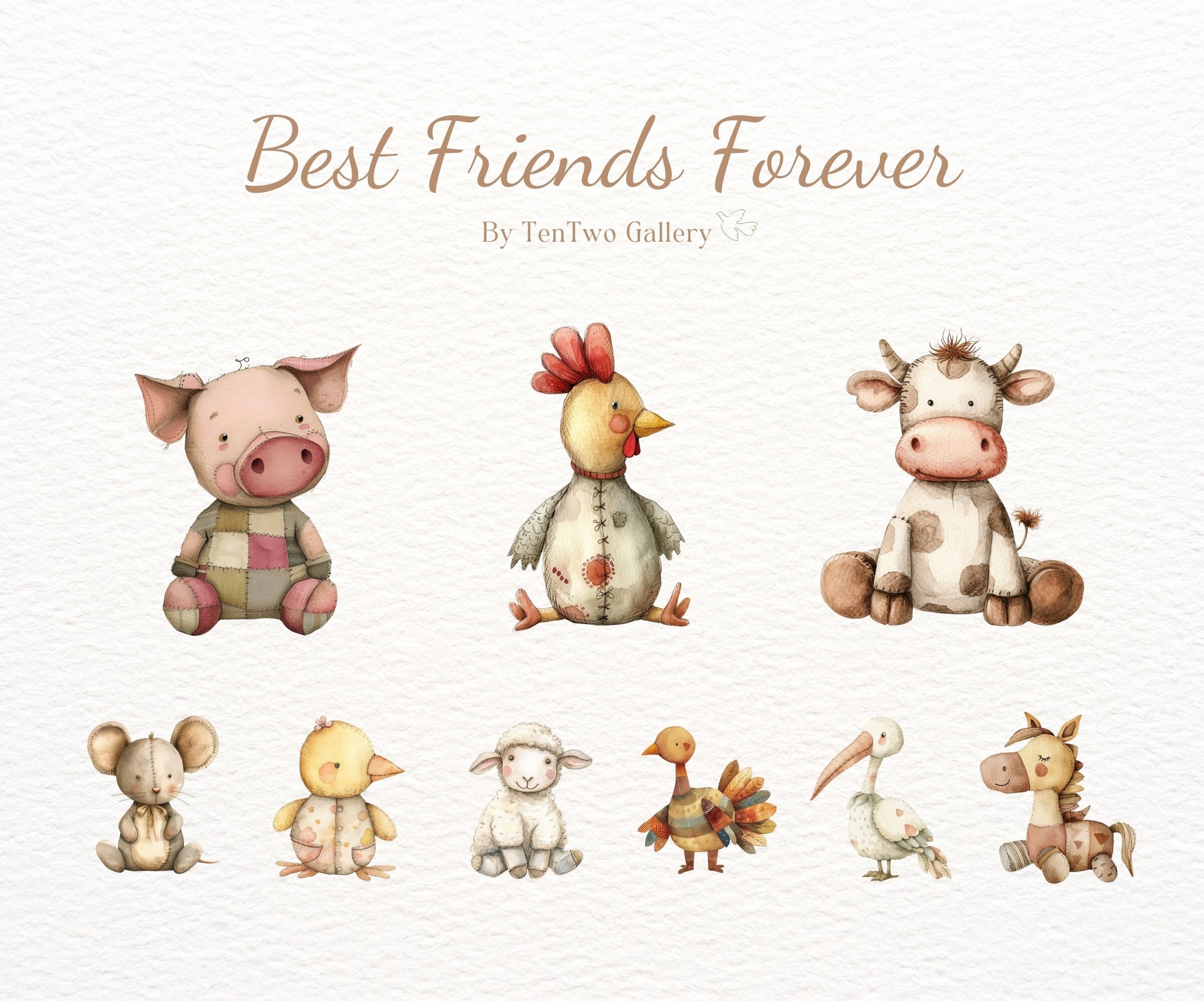 Nursery Farm Animal Clipart, Cute Baby Animals Graphics, Farm Animals ...