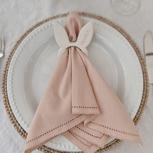 Personalized Clay Bunny Napkin Ring: Easter Place Setting