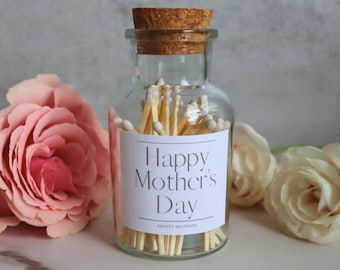 Mother's Day Glass Match Bottle | Personalized Gift | Happy Mother's Day | Pairs well with her favorite candle