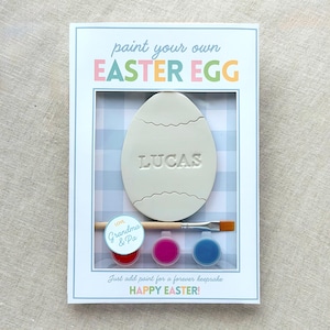 Personalized Easter Egg Magnet: Kids Paint Your Own Easter Craft Gift Keepsake