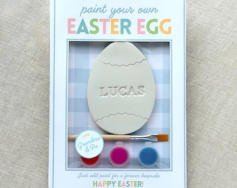 Personalized Easter Egg Magnet: Kids Paint Your Own Easter Craft Gift Keepsake