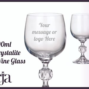 Engraved 6.4oz Crystalite Wine Glass Personalised