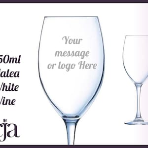 Engraved 250ml Malea White Wine Glass - Personalise with any Name or Message