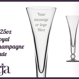 Personalised Engraved 5.25oz Royal Champagne Flute - Add any name or message