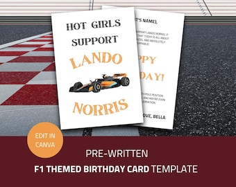 Lando Norris Birthday Card | Digital Download | F1 Racing Fan Gift | Funny Cards | Formula 1 Gift | F1 Birthday | Motor Racing Card