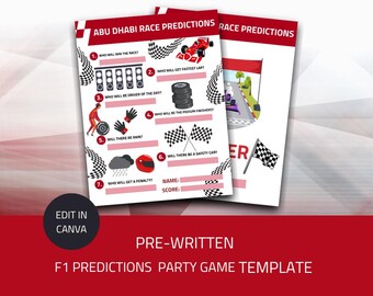 Formula 1 Party Game | Digital & Printable | Instant Download | Race Car Theme | F1 Party Decorations