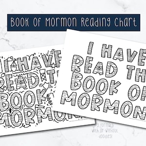 I have Read the Book of Mormon Reading Chart | 2024 Come Follow Me Reading Chart | Primary Coloring Book of Mormon Reading Chart!