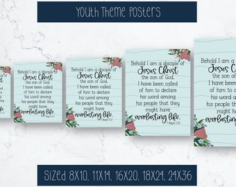 2024 Youth Theme I am a Disciple of Jesus Christ Poster | LDS Youth theme ideas | Young Women and Young Men Youth theme for 2024 Poster