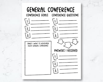 General Conference Notes Page for Youth | General Conference Questions and Answers for Youth | General Conference Goals |