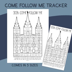 2026 Come Follow Me Reading Coloring Chart | Come Follow Me Tracker | 2026 Old Testament Reading Chart for Families, Youth, Primary