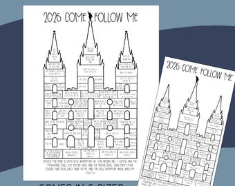 2026 Come Follow Me Reading Coloring Chart | Come Follow Me Tracker | 2026 Old Testament Reading Chart for Families, Youth, Primary