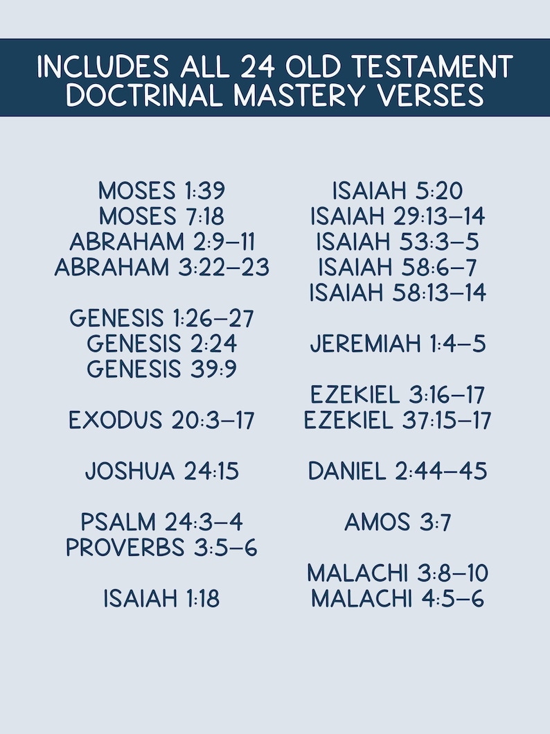 Old Testament Doctrinal Mastery Scripture Cards | 24 Bible Verses for ...