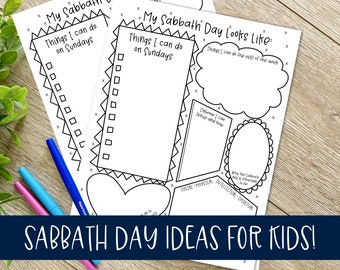 Mi lista de ideas para el día de reposo y establecimiento de metas • Ayude a los niños a ver todo el deleite que puede surgir del día de reposo • Lista de verificación del domingo para niños