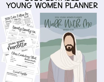 Young Women Planner 2026 for Class Presidency | Young Women Binder 2026 | Printable YW Binder | YW Theme - Walk With Me Youth Theme