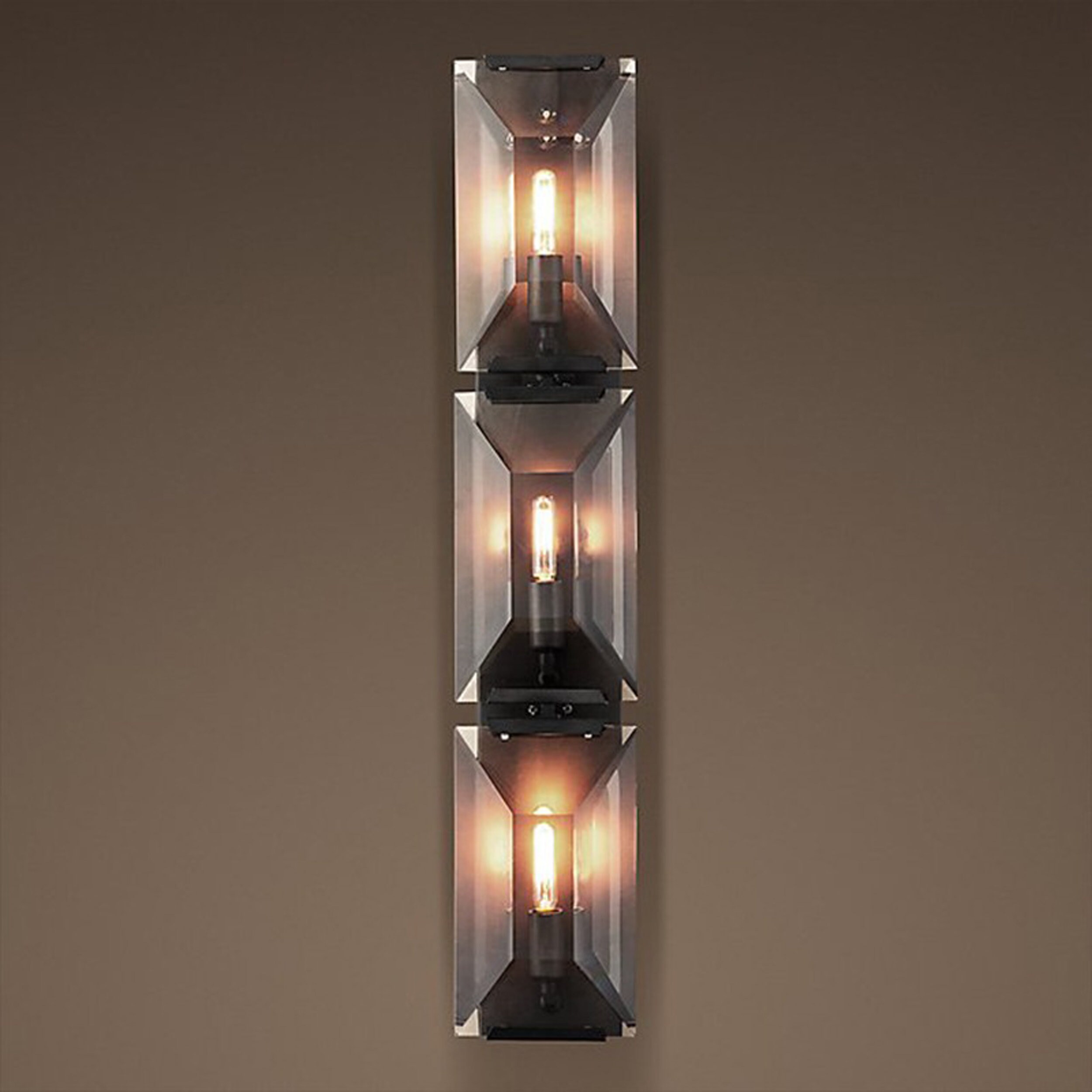 Luxury Crystal Handmade Geometric Wall Lamp With Clear Glass Etsy