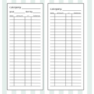 bundle: cash envelope trackers | budget tools | minimalist cash trackers