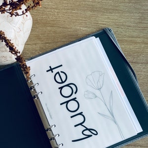 PRINTED - &quot;budget&quot; a6 dashboard | cash binder dashboard | planner dashboard