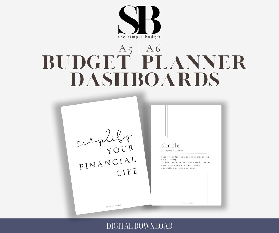 Planner Dashboards | A6 Dashboard | A5 Dashboard | Minimalist Planner ...