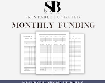 bundle: monthly budget plan | paycheck planner | monthly funding plan