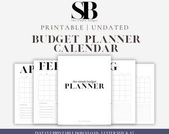 minimalist undated planner calendar | month at a glance | calendar