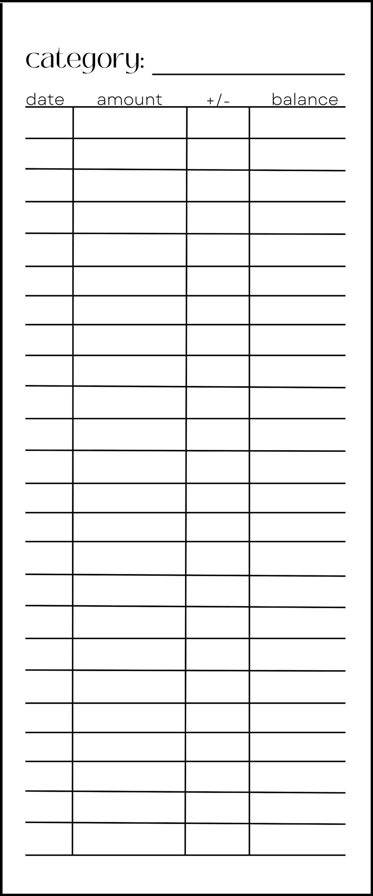 cash-envelope-tracker-budget-tools-minimalist-cash-tracker-etsy