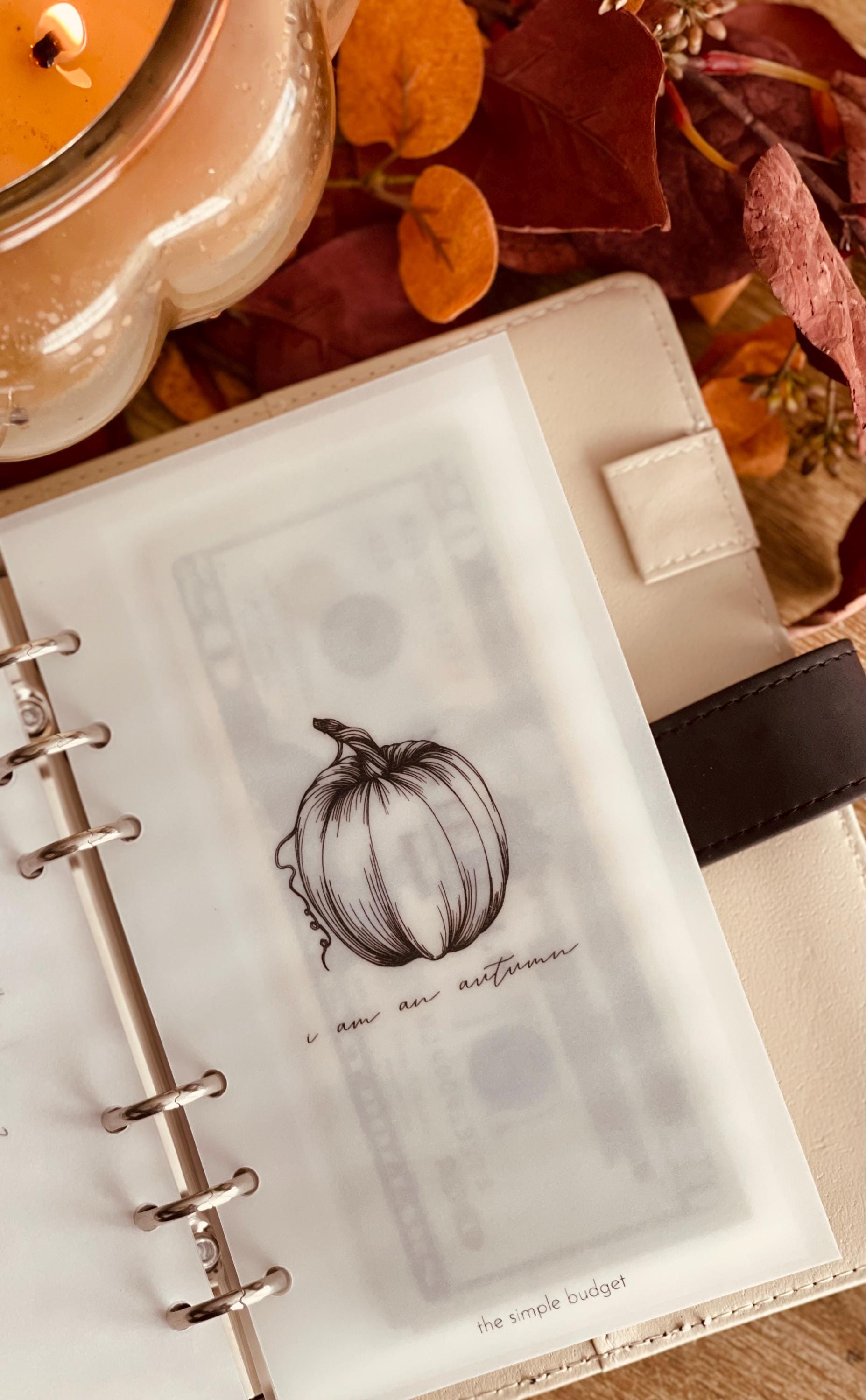 OOPS! - i am an autumn dashboard | cash binder dashboard | planner dashboard | autumn dashboard