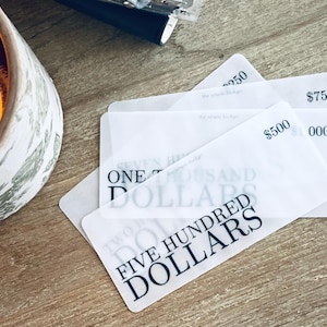 SAMPLE SALE Set mit 5 Bargeld-Platzhaltern | Requisit Geld | kassieren | Platzhalter Geld | prop Scheine