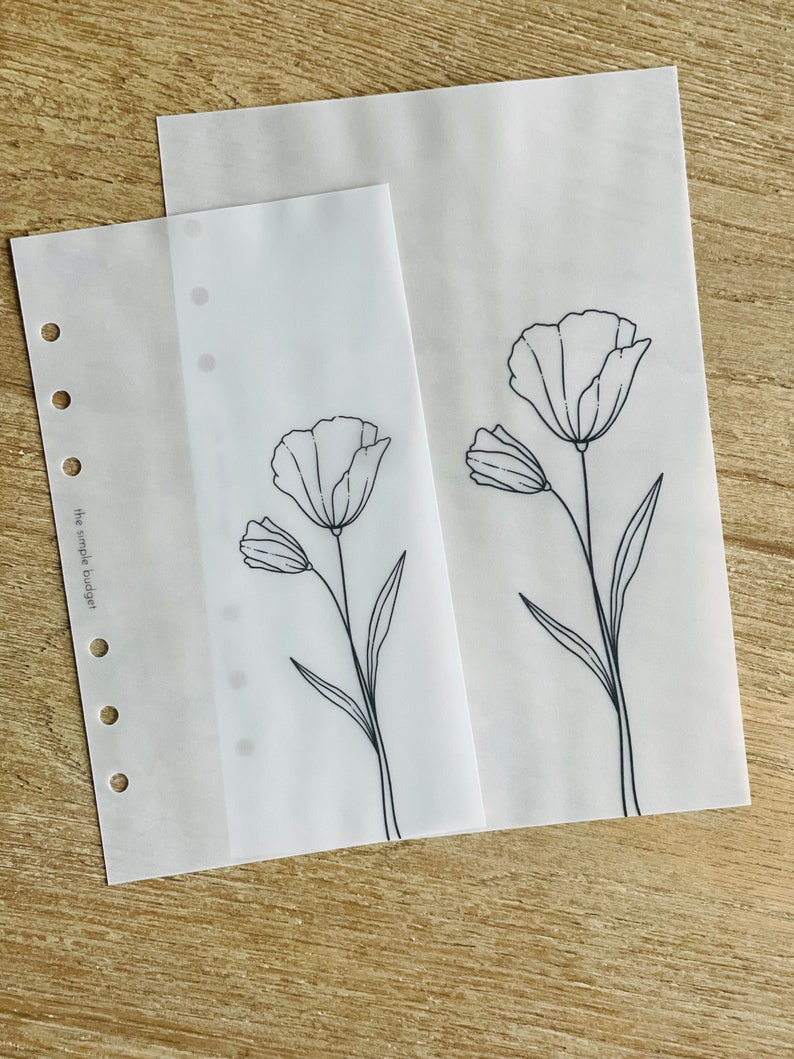 PRINTED - Minimalist Floral Dashboard - Single or Bundle of 3 | A6 or ...