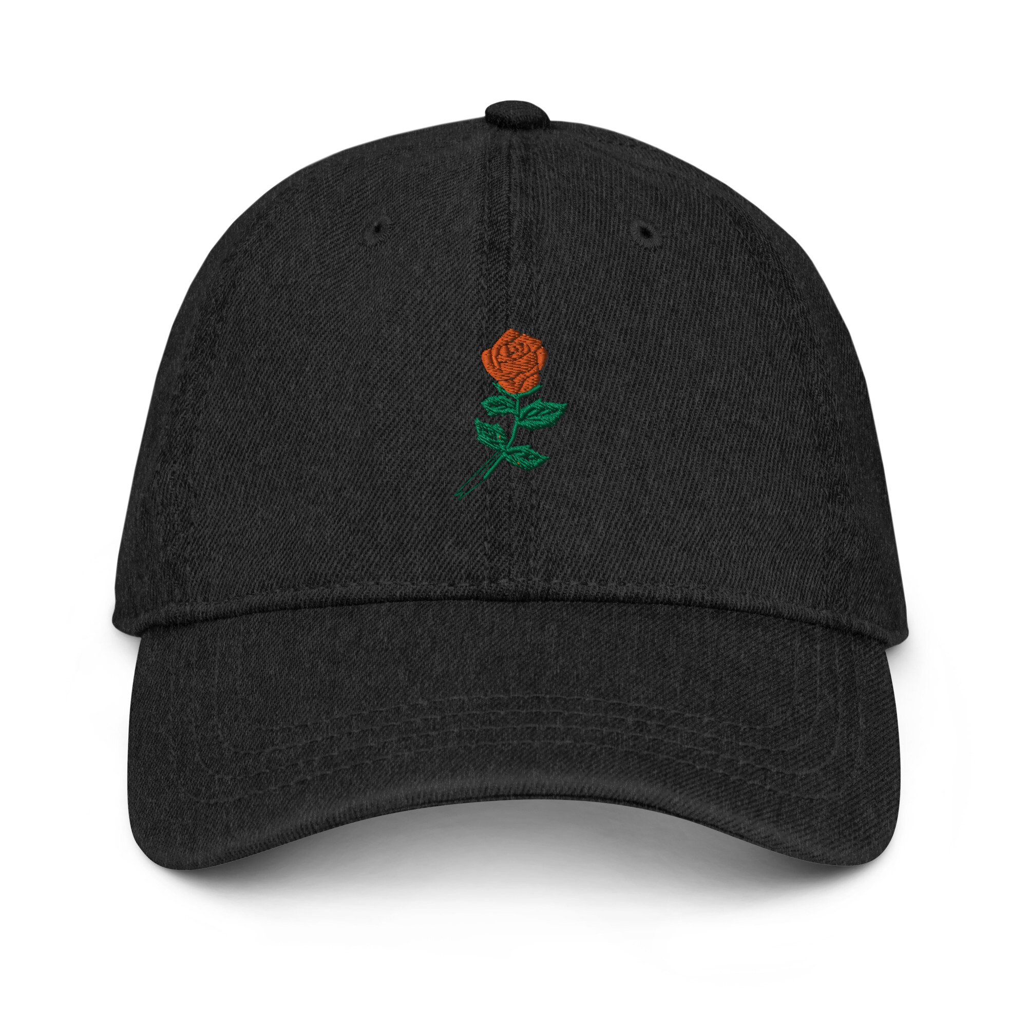 Denim jean hat with hand sewn 3D Rose decor Denim Cap Rose - Etsy main image 4