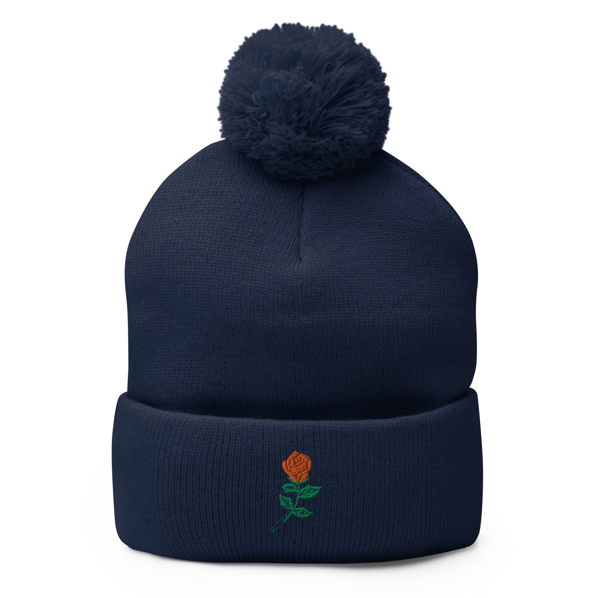 Rose & Pom Tessa Pom Beanie Waffle Knit Beanie - Pink with White Pom – Boombalatti main image 4
