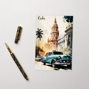 Postal de Cuba coleccionable de postal de viaje de Cuba postal digital de La Habana impresión descarga instantánea pintura de acuarela
