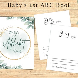 El primer libro del alfabeto del bebé, Baby Shower imprimible, Libro ABC del bebé, Libro ABC imprimible, ColorinBook, Mi primer libro abc, Juego de baby shower