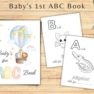 Primeiro livro ABC do bebê para impressão, Livro ABC Animal, Primeiro livro alfabeto do bebê, Livro DIY ABC, Meu primeiro livro ABC, Chá de bebê, Carta, A4, A5