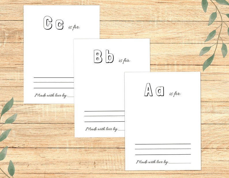 Baby's First Alphabet Book, Baby Shower Printable, Baby's ABC Book ...
