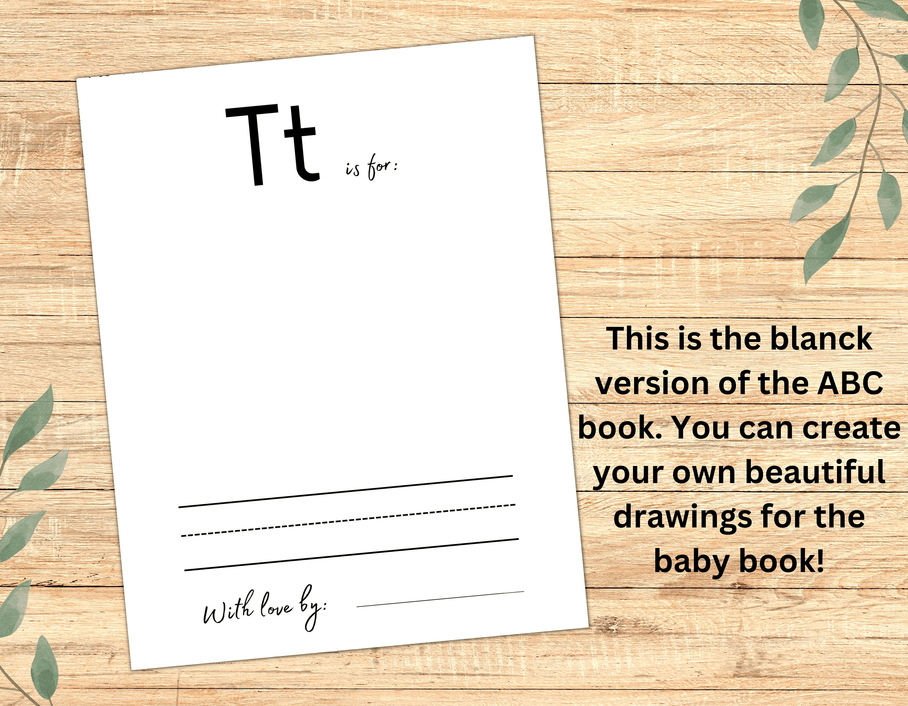 Baby Boy's First Alphabet Book, Printable Baby Shower, Baby's ABC Book ...
