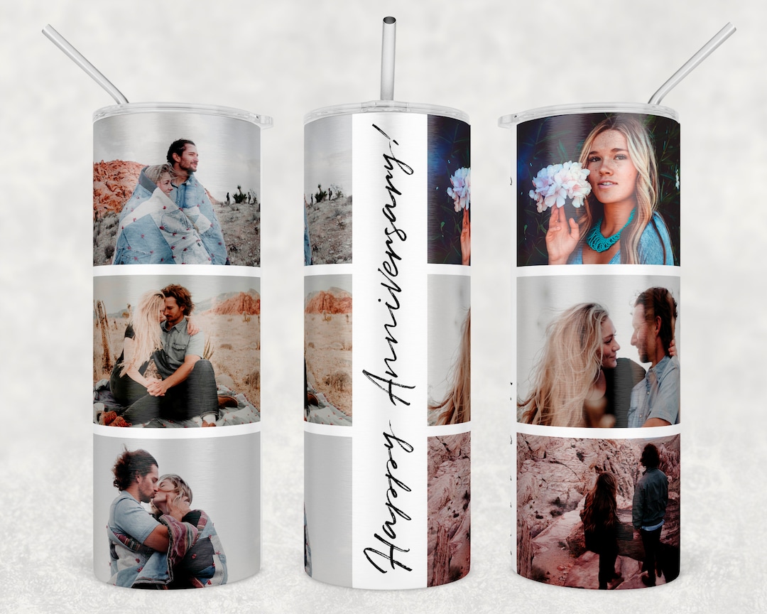 Happy Anniversary Personalized 20 Oz Tumbler With 6 Photos. - Etsy